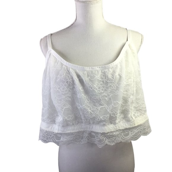 torrid Other - Torrid Bralette Lace Size 6 or 6X Bra Plus Unlined Lightly Sheer White Pullover